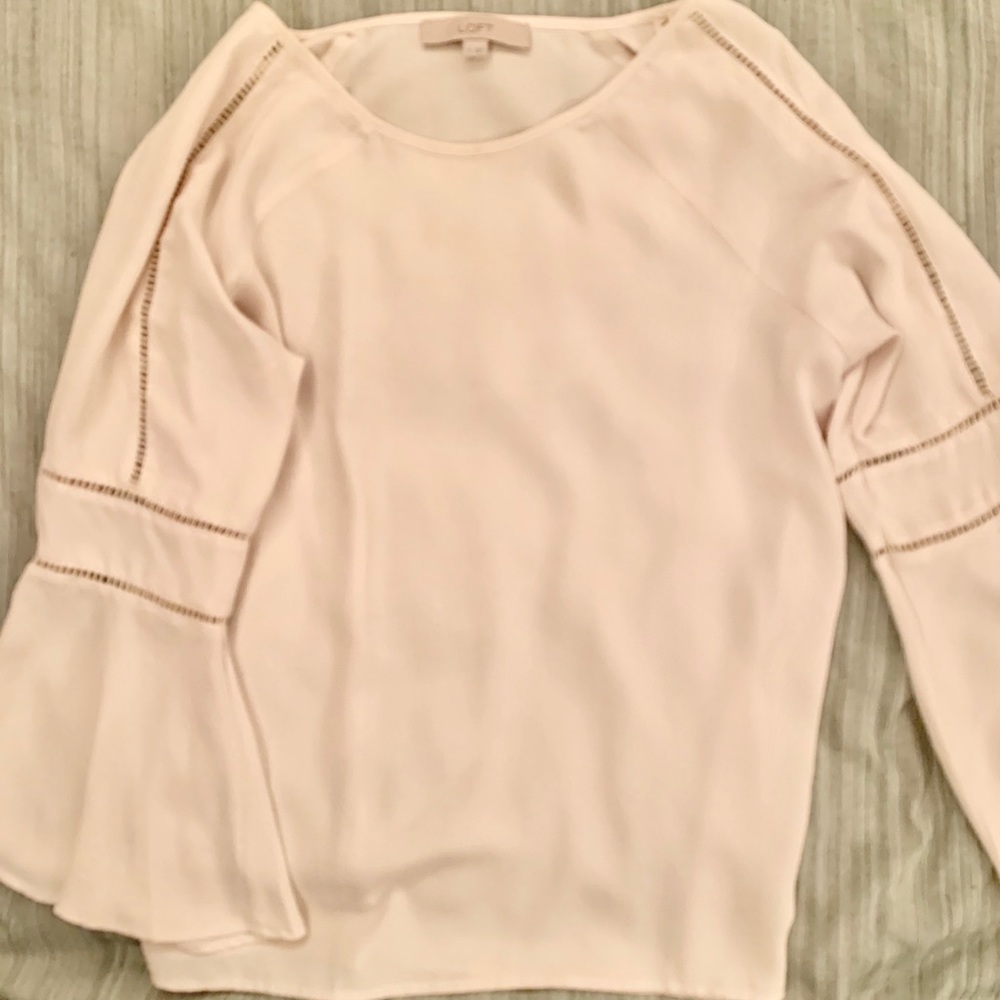 White bell sleeve blouse